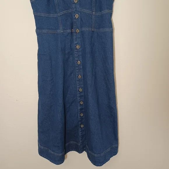 Universal Thread Denim Midi Corset Dress Dark Wash - Picture 6 of 8